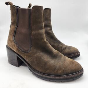 Thursday Boot Company Knockout Brown Leather Heel Chelsea Boots Women's 10